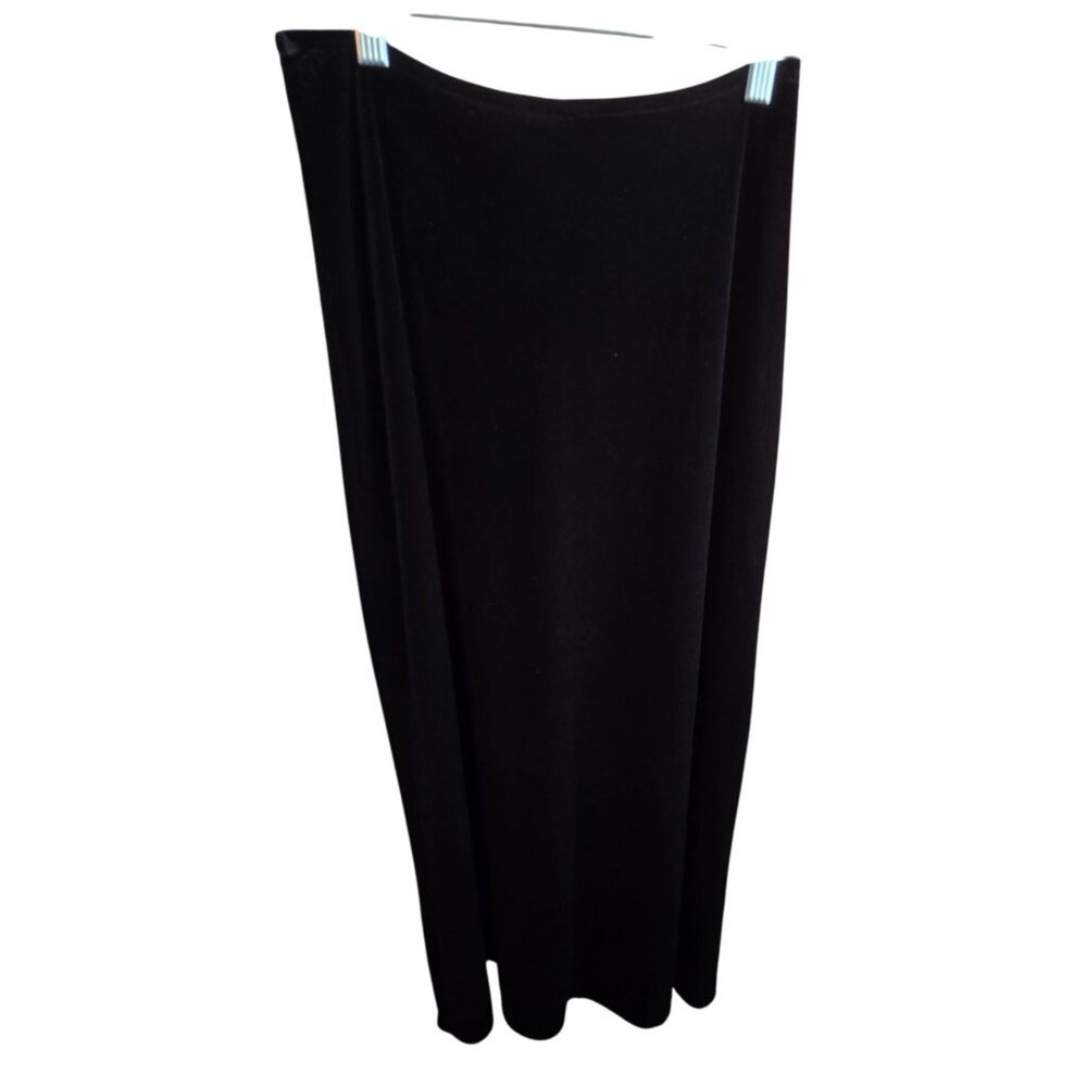 J.R. Nites By Caliendo Black Velvet Long Skirt Slight Flair HS165